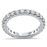 1.19ct G SI 14K White Gold Diamond Anniversary Band Ring Size 6.5