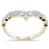 .42ct G SI 14K Yellow Gold Diamond Crown Style Band Ring Size 6.5