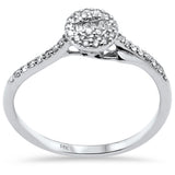 .18ct G SI 14K White Gold Round & Baguette Diamond Engagement Ring Size 6.5