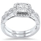 <span style="color:purple">SPECIAL!</span> .74ct G SI 14K White Gold Diamond Milligrain Wedding Ring Set Size 6.5