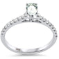 .57ct G SI 14K White Gold Diamond & Pear Shaped Aquamarine Gemstone Engagement Ring Size 6.5