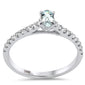 .44ct G SI 14K White Gold Diamond & Aquamarine Gemstone Engagement Ring Size 6.5