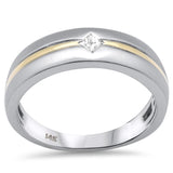 <span style="color:purple">SPECIAL!</span>.12ct G SI 14K Two Tone Gold Diamond Two Tone Band Ring Size 6.5