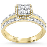 .40ct G SI 14K Yellow Gold Diamond Round & Baguette Engagement Ring Size 6.5