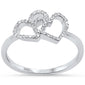.11ct G SI 14K White Gold Diamond Two Hearts Ring Size 6.5