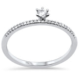 .17ct G SI 14K White Gold Diamond Promise Engagement Band Ring Size 6.5