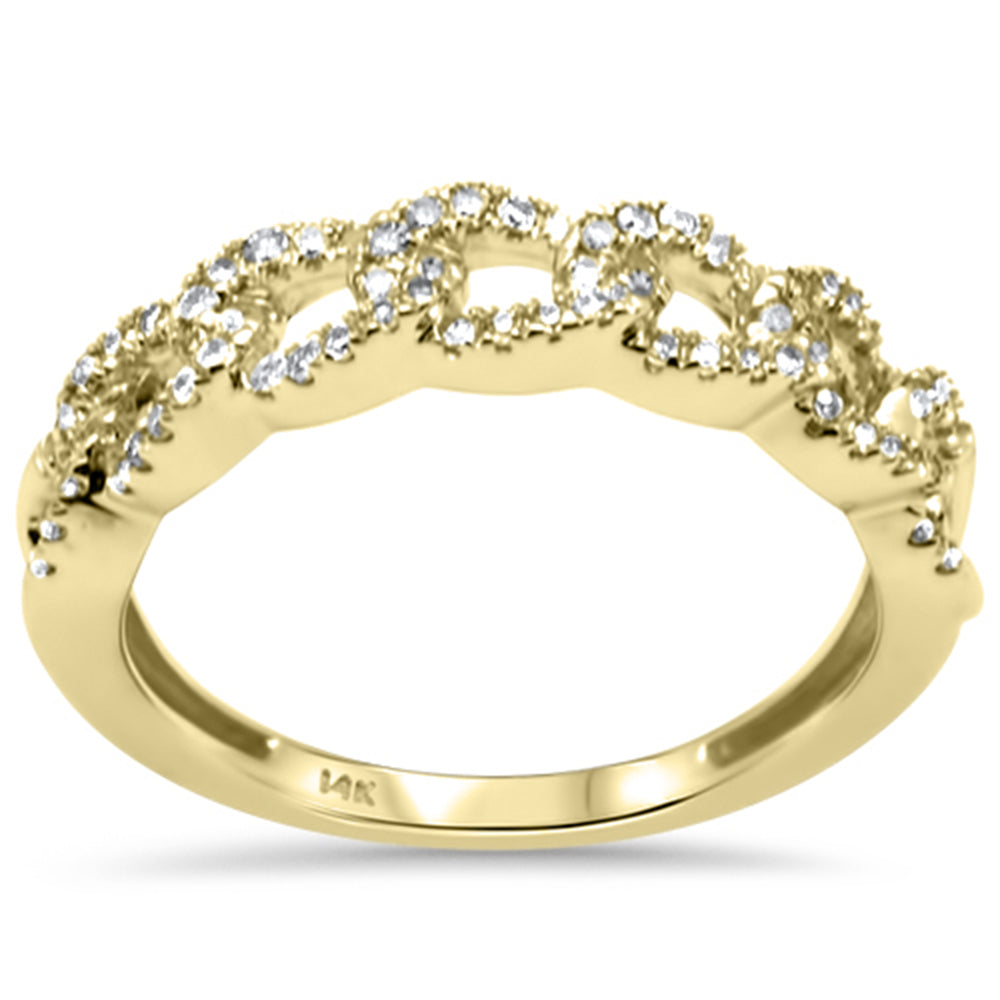 .30ct G SI 14K Yellow Gold Diamond Cuban Ring Size 6.5