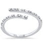 .18ct G SI 14K White Gold Diamond Round & Baguette Wrap Around Ring Size 6.5
