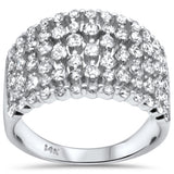 1.57ct G SI 14K White Gold Diamond Round Band Ring Size 6.5