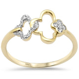 <span style="color:purple">SPECIAL!</span> .10ct G SI 14K Yellow Gold Diamond Linked Flower Ring Size 6.5