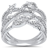 .54ct G SI 14K White Gold Diamond Multi Shape Band Ring Size 6.5