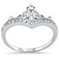 <span style="color:purple">SPECIAL!</span> .33ct G SI 14K White Gold Diamond Crown Band Ring Size 6.5