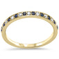 .10ct, .15ct G SI 14K Yellow Gold Diamond Blue Sapphire Gemstone Band Ring Size 6.5