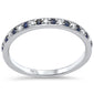 .27ct G SI 14K White Gold Diamond Blue Sapphire Gemstone Band Ring Size 6.5