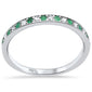 .22ct G SI 14K White Gold Diamond Emerald Gemstone Band Ring Size 6.5