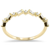 .16ct G SI 14K Yellow Gold Diamond Round & Baguette Band Ring Size 6.5