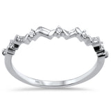 .16ct G SI 14K White Gold Diamond Round & Baguette Band Ring Size 6.5