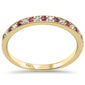 .12ct, .15ct G SI 14K Yellow Gold Diamond Ruby Gemstone Band Ring Size 6.5