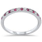 .27ct G SI 14K White Gold Diamond Ruby Gemstone Band Ring Size 6.5