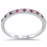 <span style="color:purple">SPECIAL!</span> .27ct G SI 14K White Gold Diamond Ruby Gemstone Band Ring Size 6.5