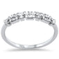 .15ct G SI 14K White Gold Diamond Round & Baguette Band Ring Size 6.5