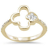 <span style="color:purple">SPECIAL!</span> .16ct G SI 14K Yellow Gold Diamond Flower Band Ring Size 6.5