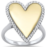 .21ct G SI 14K Two ToneDiamond Heart Ring Size 6.5