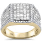 <span style="color:purple">SPECIAL!</span> 1.45ct G SI 14K Yellow Gold Diamond Round & Baguette Men's Band Ring Size 10