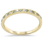 .22ct G SI 14K Yellow Gold Diamond Aquamarine Gemstone Band Ring Size 6.5