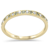 .22ct G SI 14K Yellow Gold Diamond Aquamarine Gemstone Band Ring Size 6.5