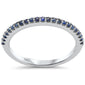 .23ct G SI 14K White Gold Blue Sapphire Gemstone Band Ring Size 6.5