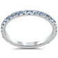 .66ct G SI 14K White Gold Aquamarine Gemstone Band Ring Size 6.5