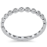 .17ct G SI 14K White Gold Diamond Petite Bezel Eternity Band Ring Size 6.5