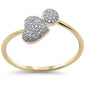 .12ct G SI 14K Yellow Gold Diamond Round & Heart Shape Wrap Around Ring Size 6.5