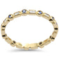 .30ct G SI 14K Yellow Gold Diamond & Blue Sapphire Gemstone Eternity Band Ring Size 6.5
