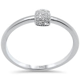 .06ct G SI 14K White Gold Baguette Diamond Petite Band Ring Size 6.5