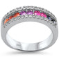 <span style="color:purple">SPECIAL!</span> 1.32ct G SI 14K White Gold Diamond Mulit Color Gemstone Ring Size 6.5