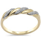 .08ct G SI 14K Yellow Gold Diamond Twisted Band Ring Size 6.5