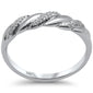.08ct G SI 14K White Gold Diamond Twisted Band Ring Size 6.5