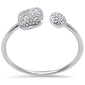 .12ct G SI 14K White Gold Diamond Wrap Around Open Band Ring Size 6.5