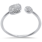 .12ct G SI 14K White Gold Diamond Wrap Around Open Band Ring Size 6.5