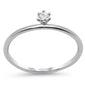 .10ct G SI 14K White Gold Diamond Petite Solitaire Ring Size 6.5