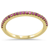.23ct G SI 14K Yellow Gold Ruby Gemstone Band Ring Size 6.5