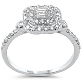 <span style="color:purple">SPECIAL!</span> .56ct G SI 14K White Gold Square Shape Diamond Engagement Ring Size 6.5