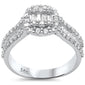 <span style="color:purple">SPECIAL!</span> 1.13ct G SI 14K White Gold Round & Baguette Diamond Engagement Ring Size 6.5