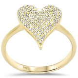 .21ct G SI 14K Yellow Gold Diamond Heart Band Ring Size 6.5