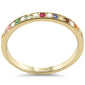 .28ct G SI 14K Yellow Gold Diamond & Multi Color Band Ring Size 6.5