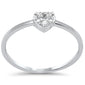 .12ct G SI 14K White Gold Round Diamond Heart Shaped Band Ring Size 6.5