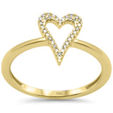 .10ct G SI 14K Yellow Gold Diamond Heart  Band Ring Size 6.5