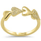 .10ct G SI 14K Yellow Gold Diamond Heart Band Ring Size 6.5